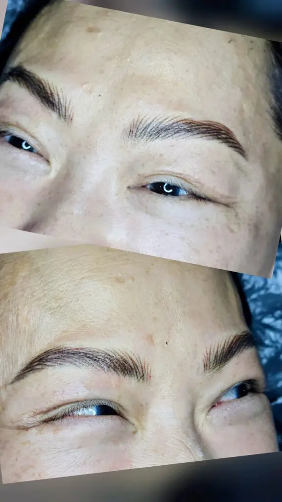Hyperrealism Nano brows freshly tattooed