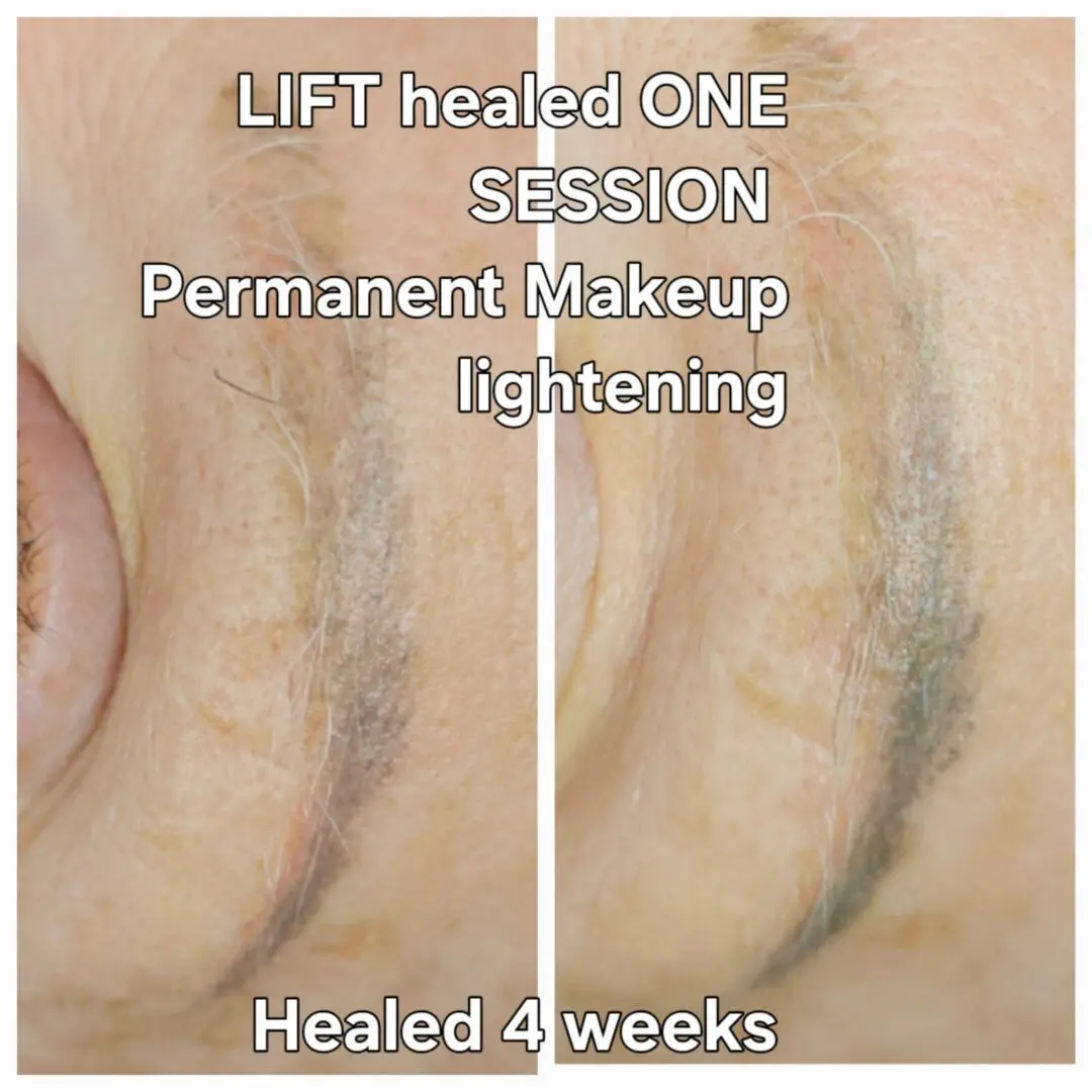 Before and after faded eyebrow permanent makeup