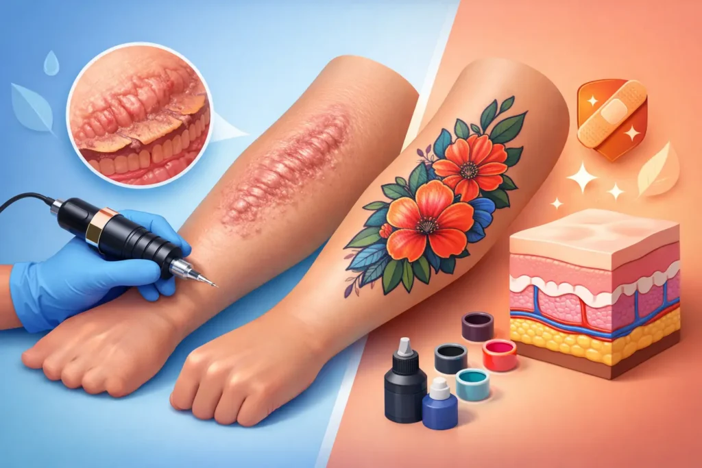 Can Scar Tattoo Cover Burns? What Healing Allows