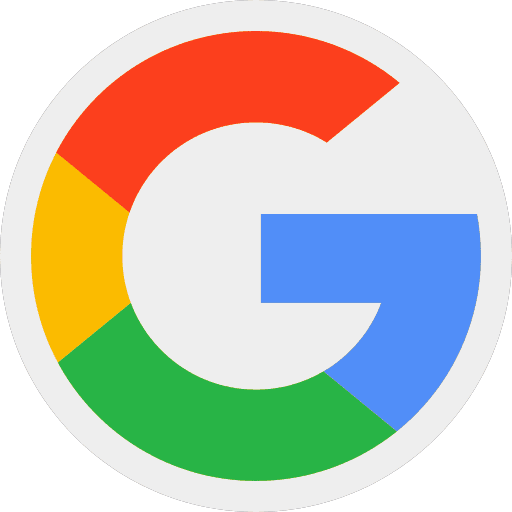 Google logo with colorful segmented design.
